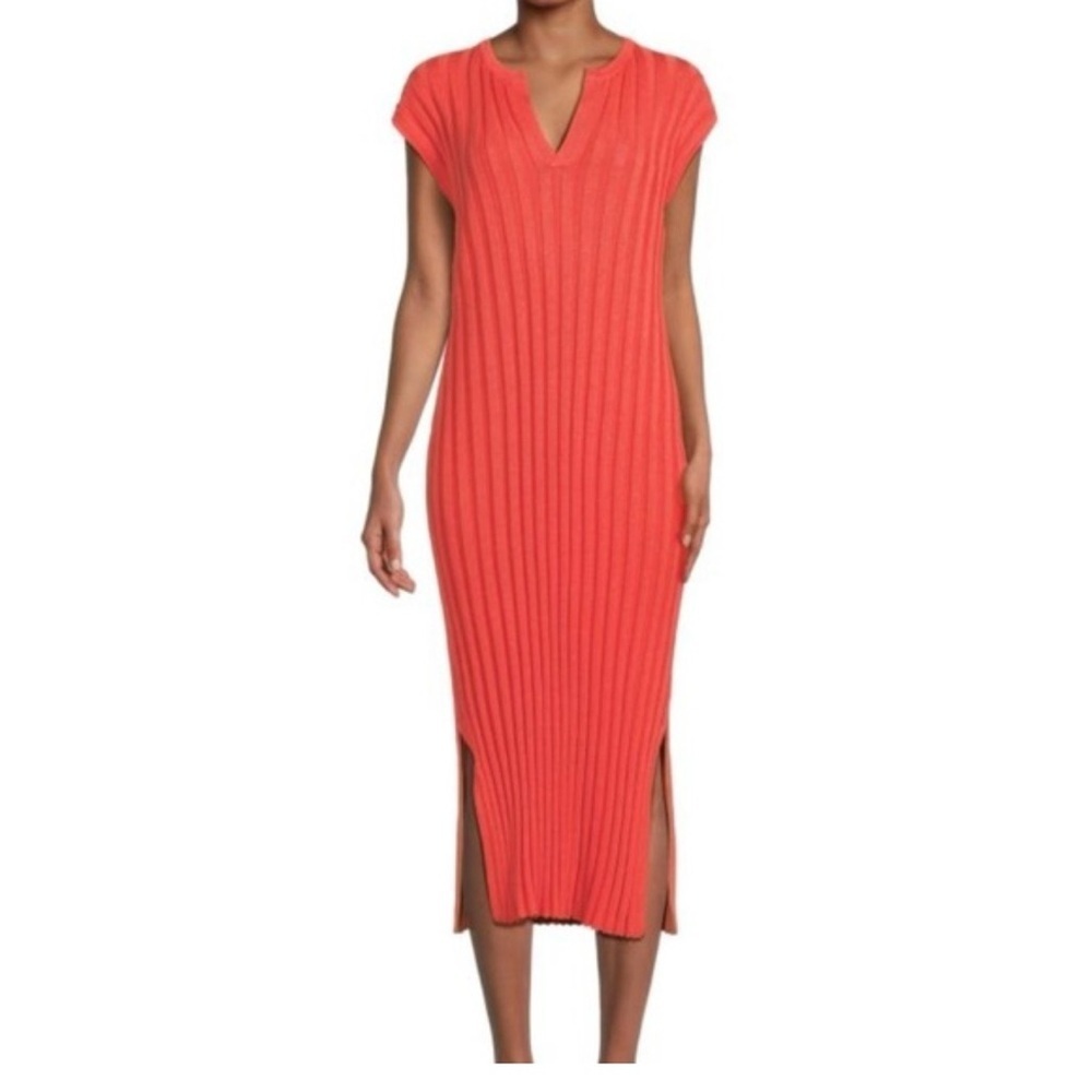 Rails Vibrant Coral Midi Dress Size Medium